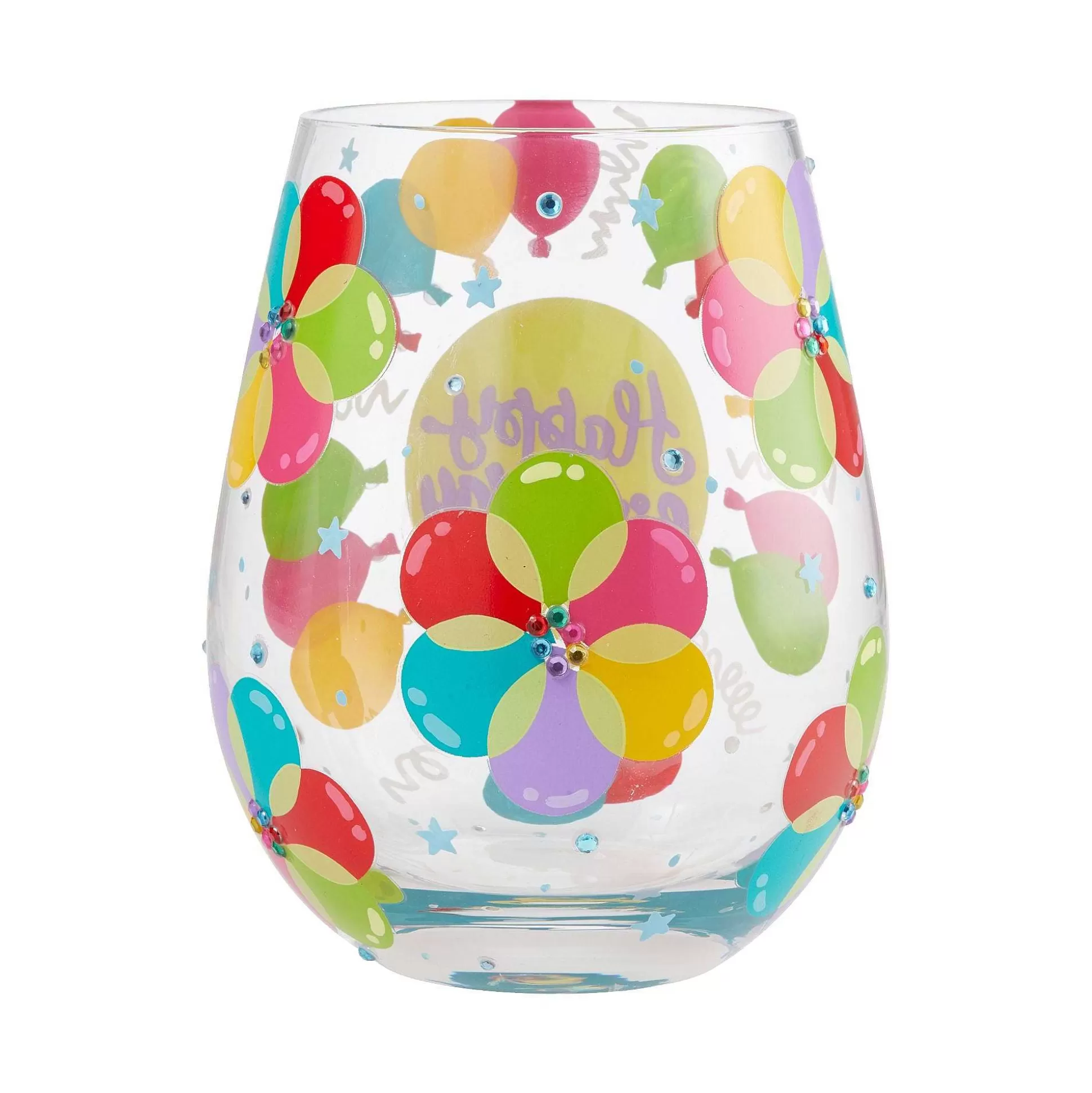 Best Sale Enesco Gift Balloons Stemless Wine Glass