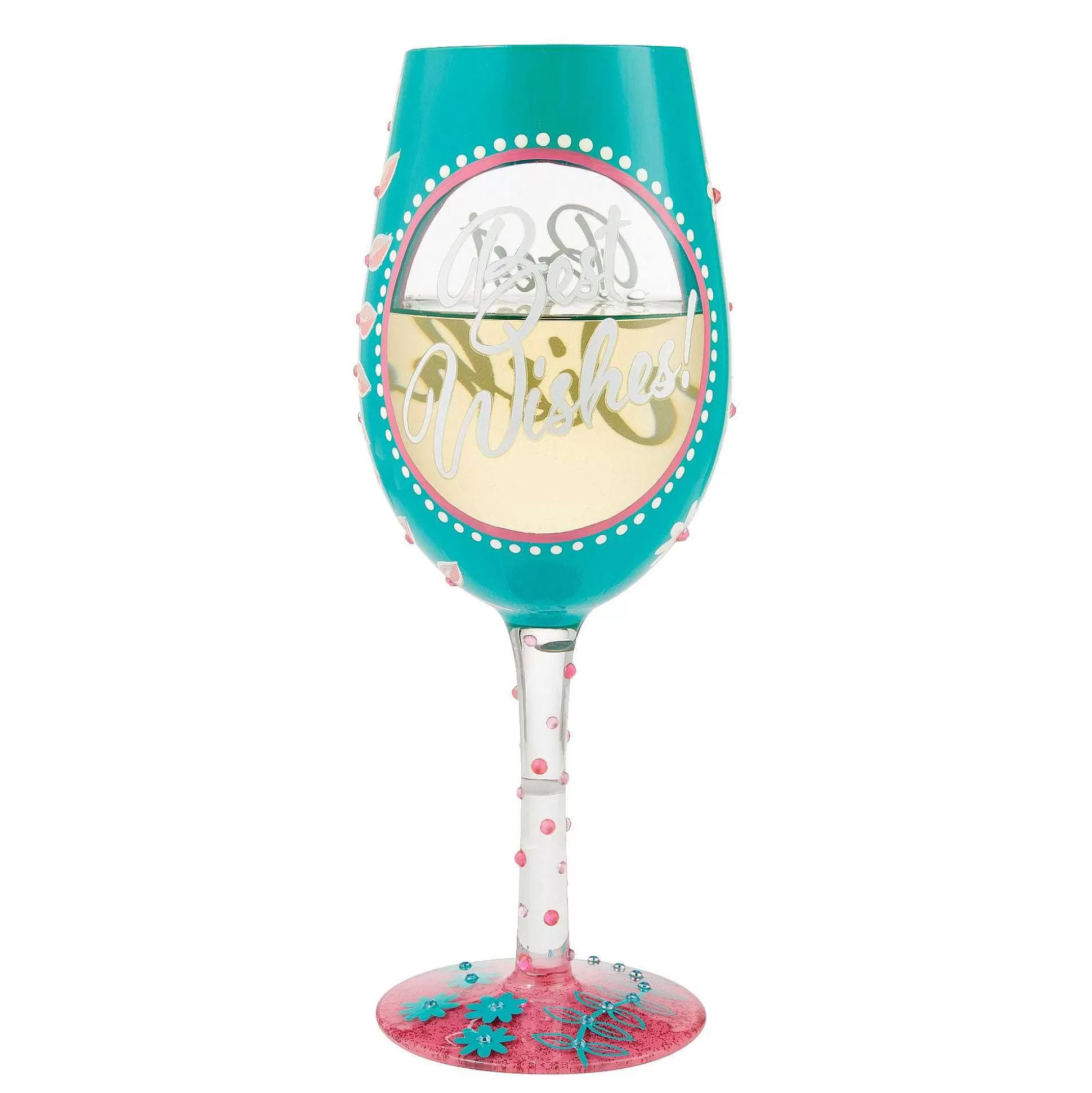 Clearance Enesco Gift Best Wishes Wine Glass