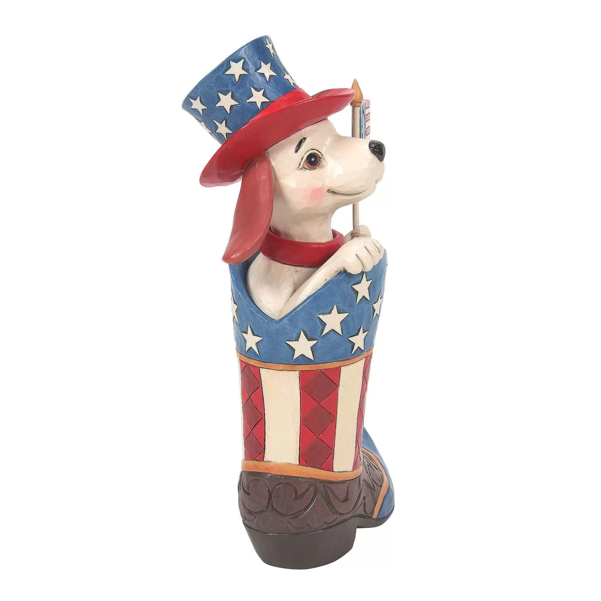 Hot Enesco Gift Boot With Dog Holding Flag Fig