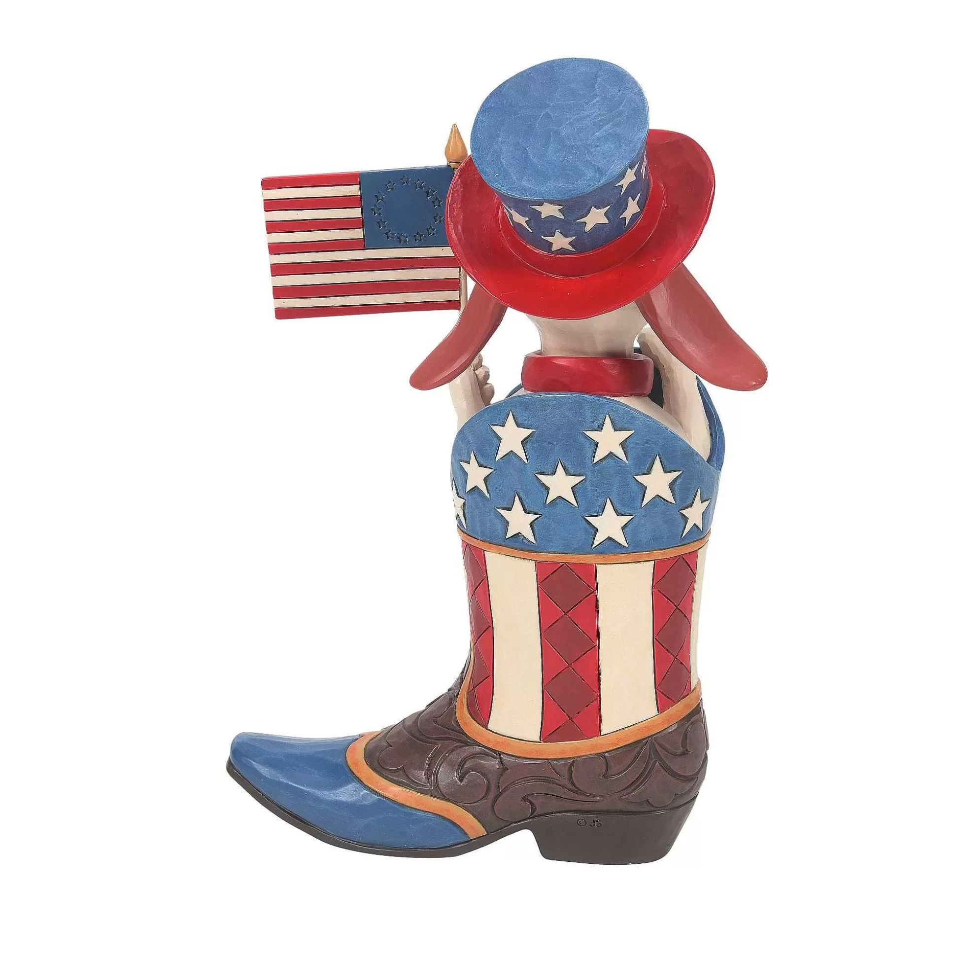 Hot Enesco Gift Boot With Dog Holding Flag Fig