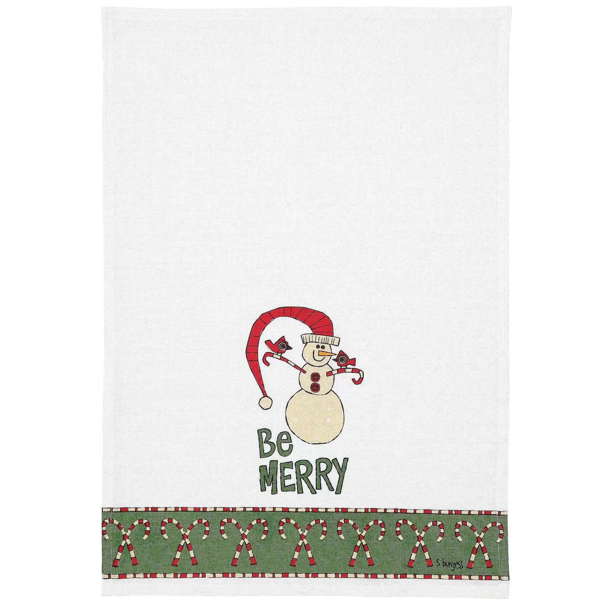 Sale Enesco Gift Candycanes Snowman Tea Towel