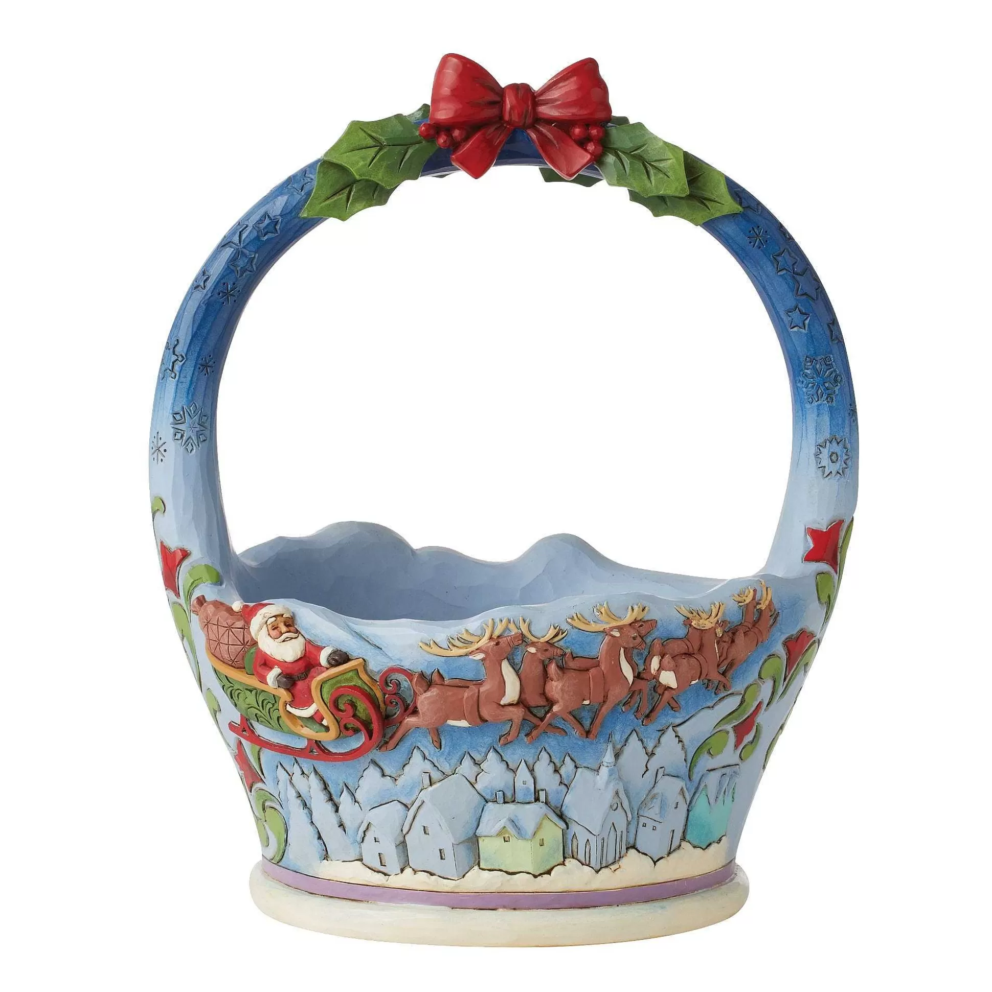 Hot Enesco Gift Christmas Basket With Scene