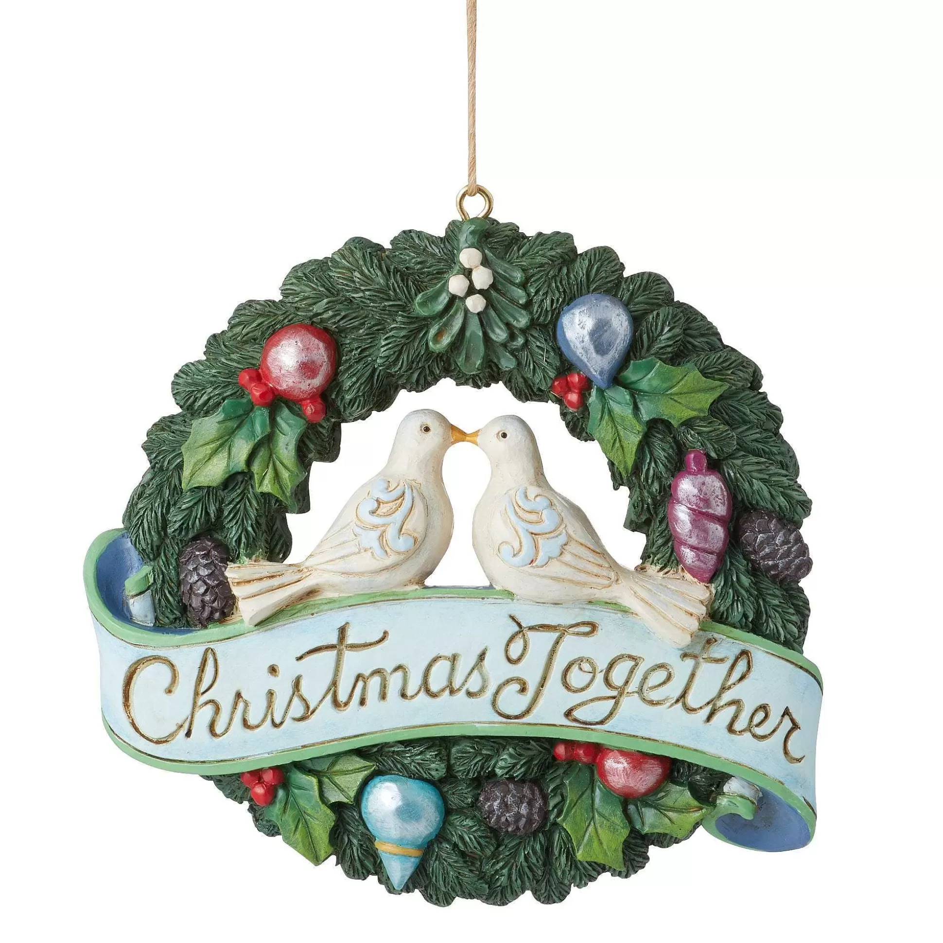 New Enesco Gift Christmas Together Wreath Orn