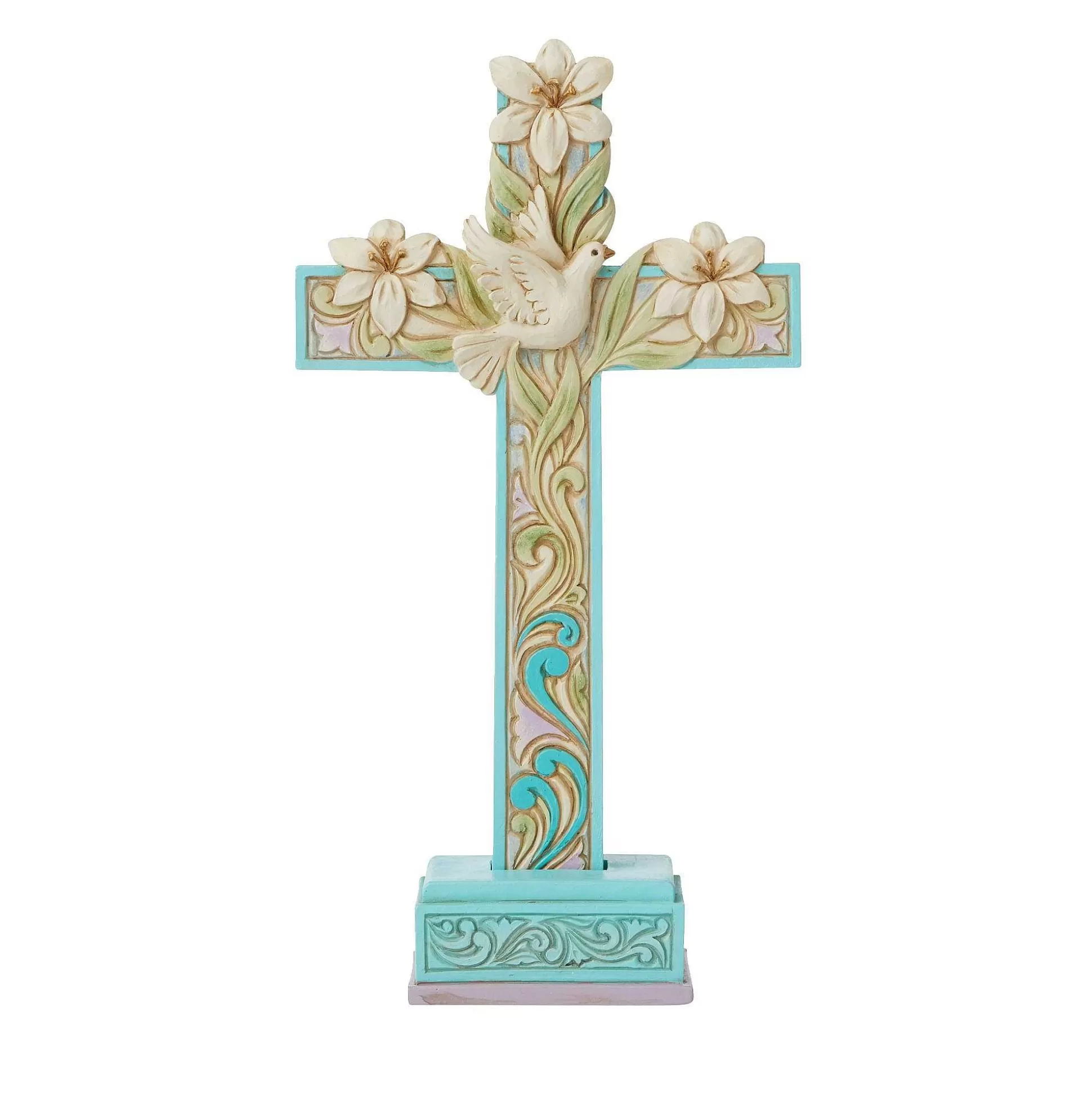 Best Sale Enesco Gift Cross With Lilies And Dove