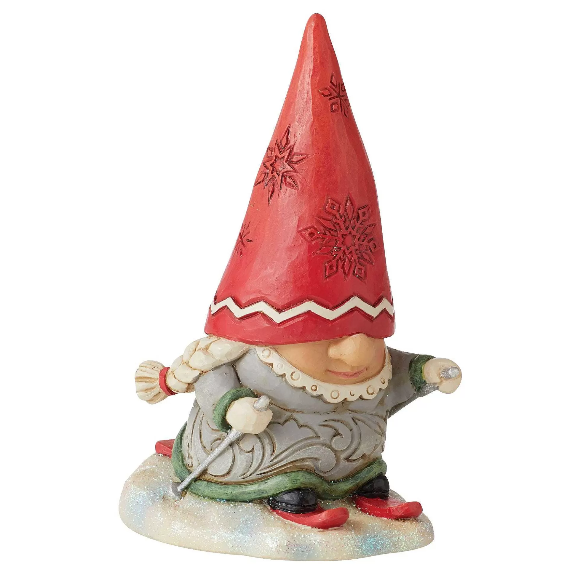 Outlet Enesco Gift Gnome With Braids Skiing