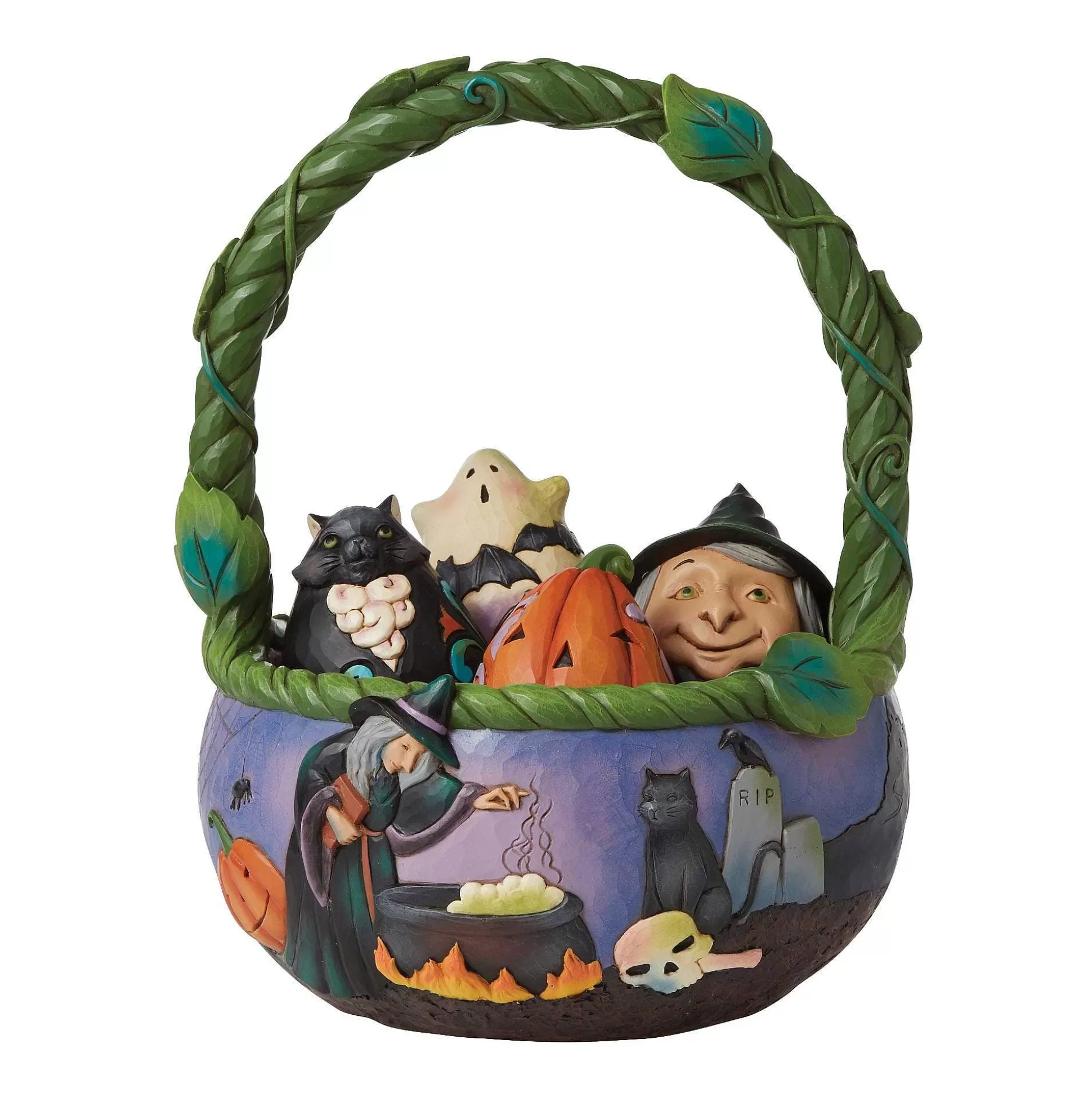 New Enesco Gift Halloween Basket/Minis 5Pc Set