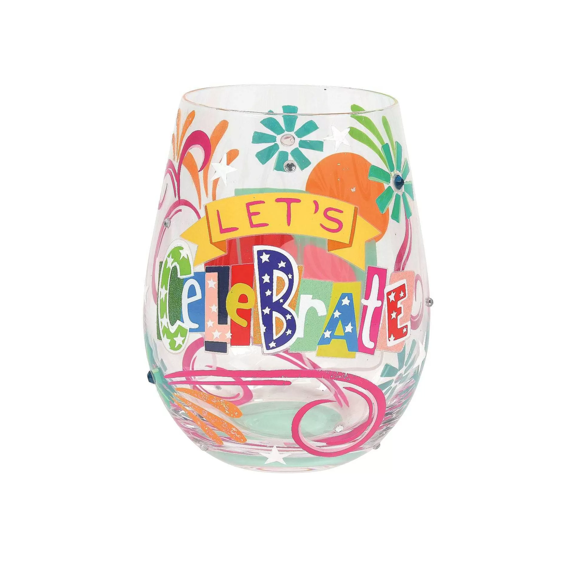 New Enesco Gift Let's Celebrate Stemless Wine