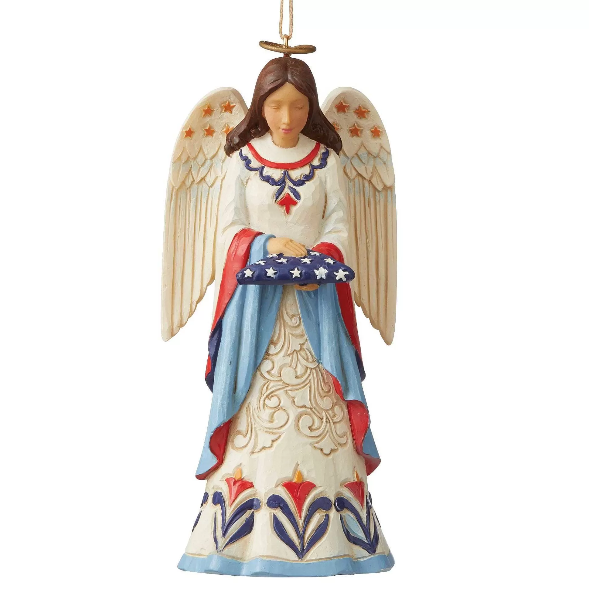 Fashion Enesco Gift Patriotic Angel Folded Flagorn