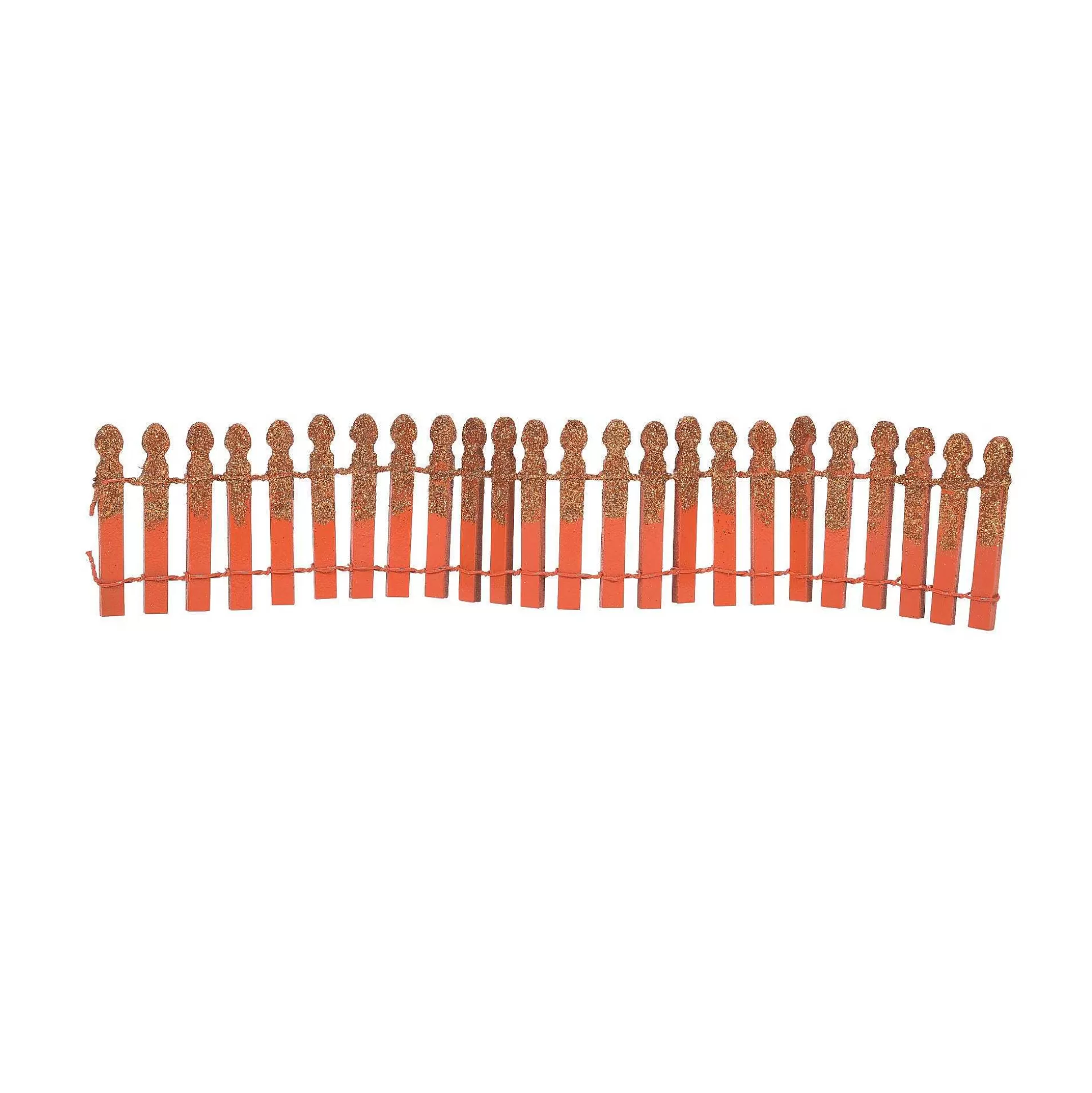 Best Department 56 Pumpkin Orange Glitter Fence