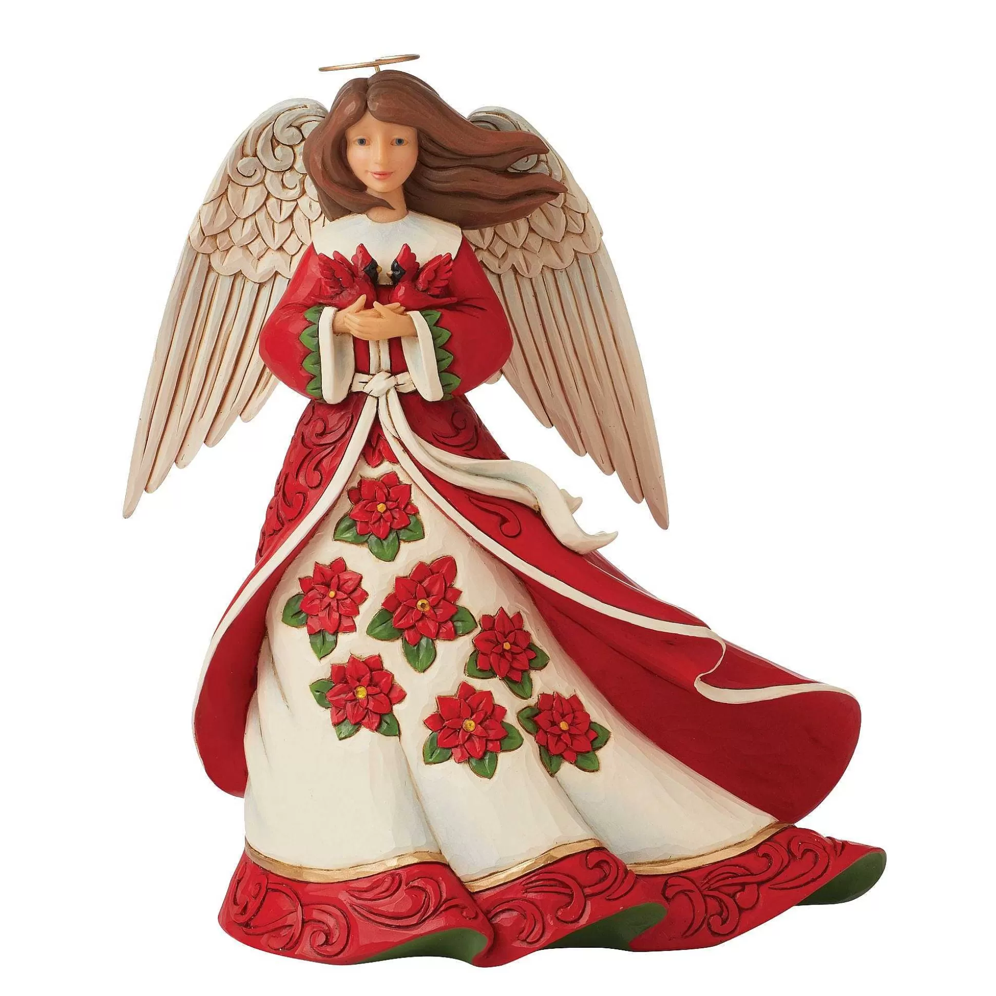 New Enesco Gift Red Christmas Angel Figurine