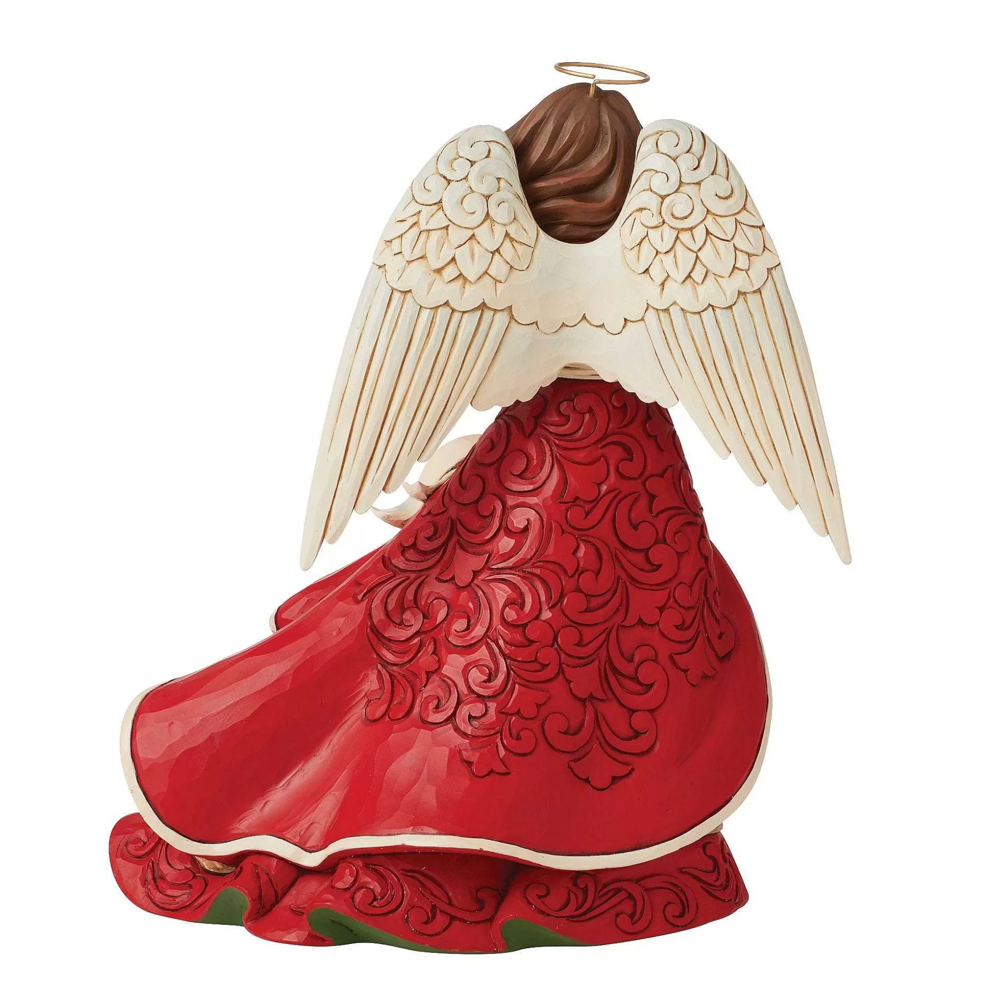 New Enesco Gift Red Christmas Angel Figurine