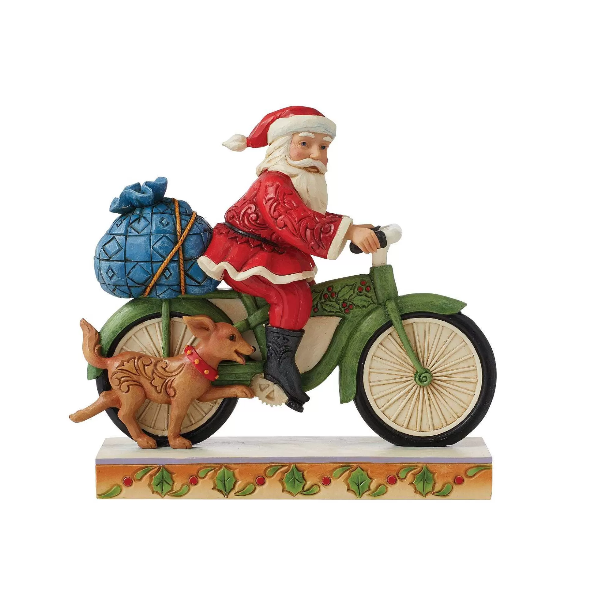 New Enesco Gift Santa Riding Bicycle