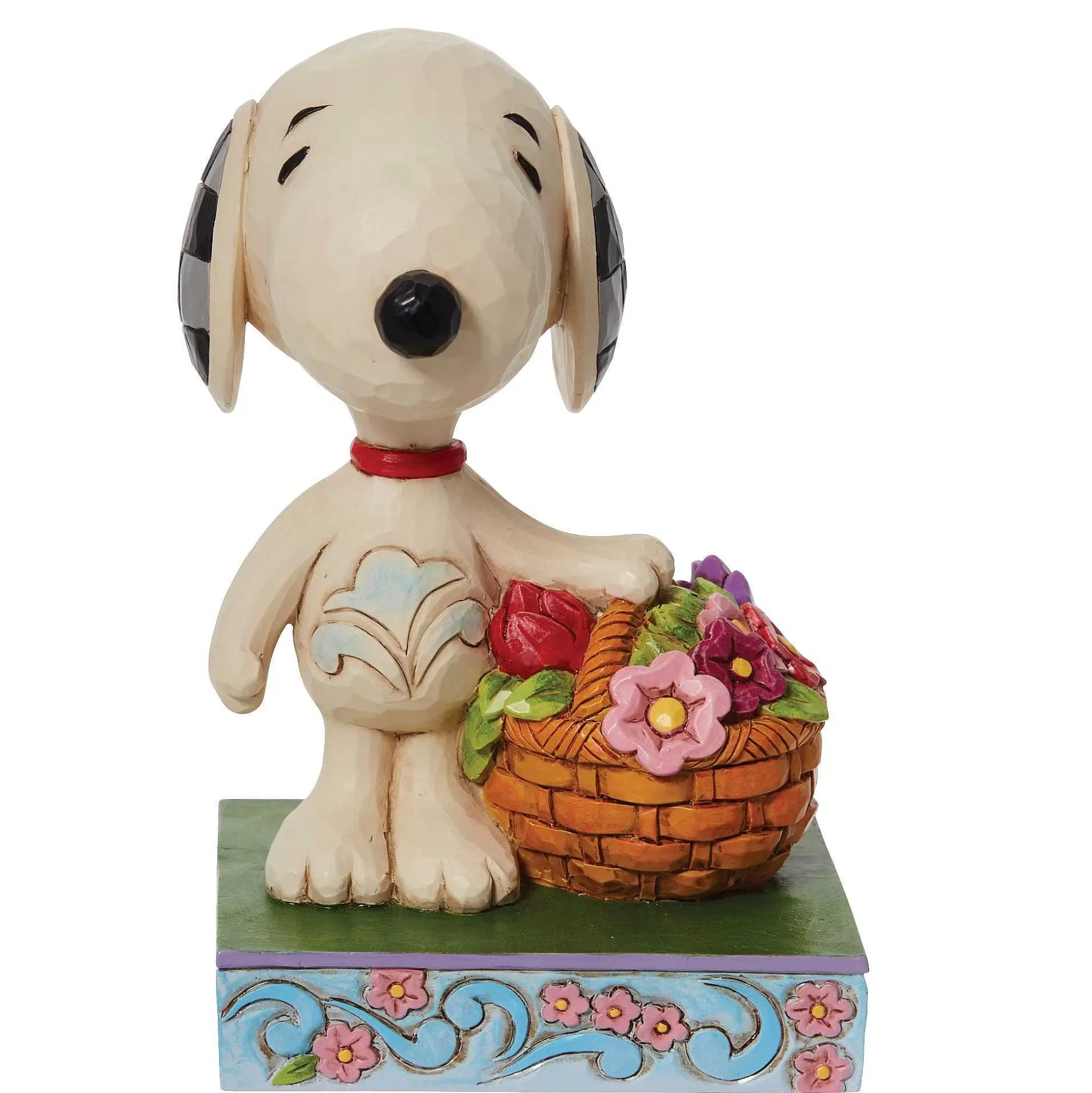 New Enesco Gift Snoopy Basket Of Tulips