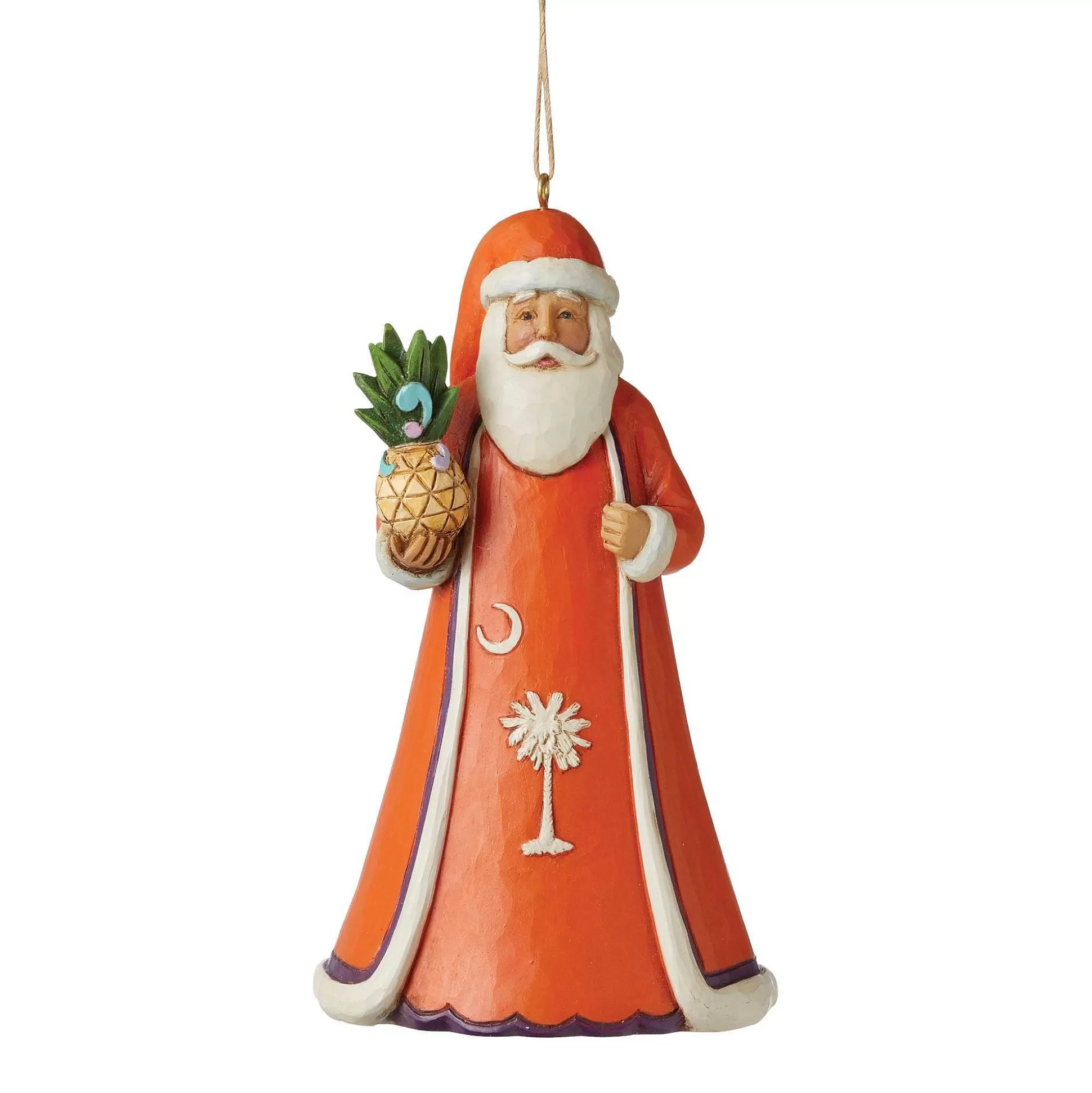 New Enesco Gift Southcarolina Orange Santa Orn