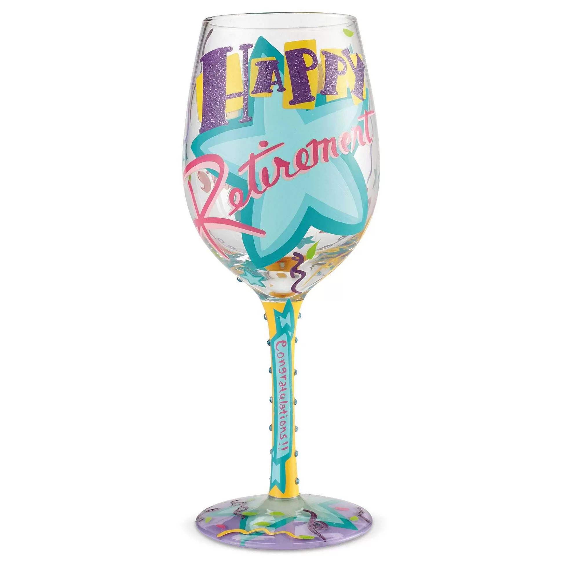 Best Sale Enesco Gift Wine Glass Happy Retirement