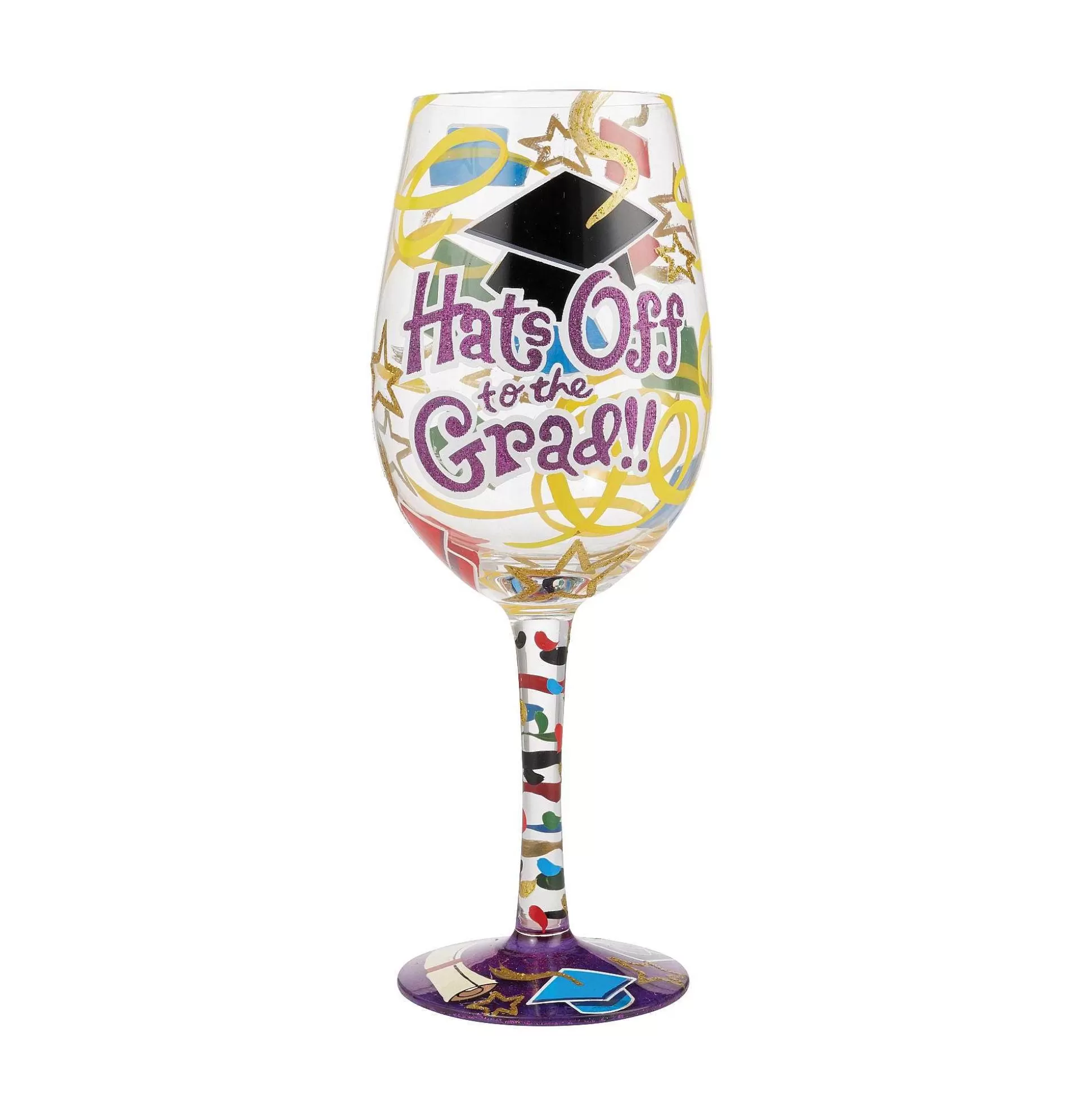 Best Sale Enesco Gift Wine Glass Hats Off To Grad