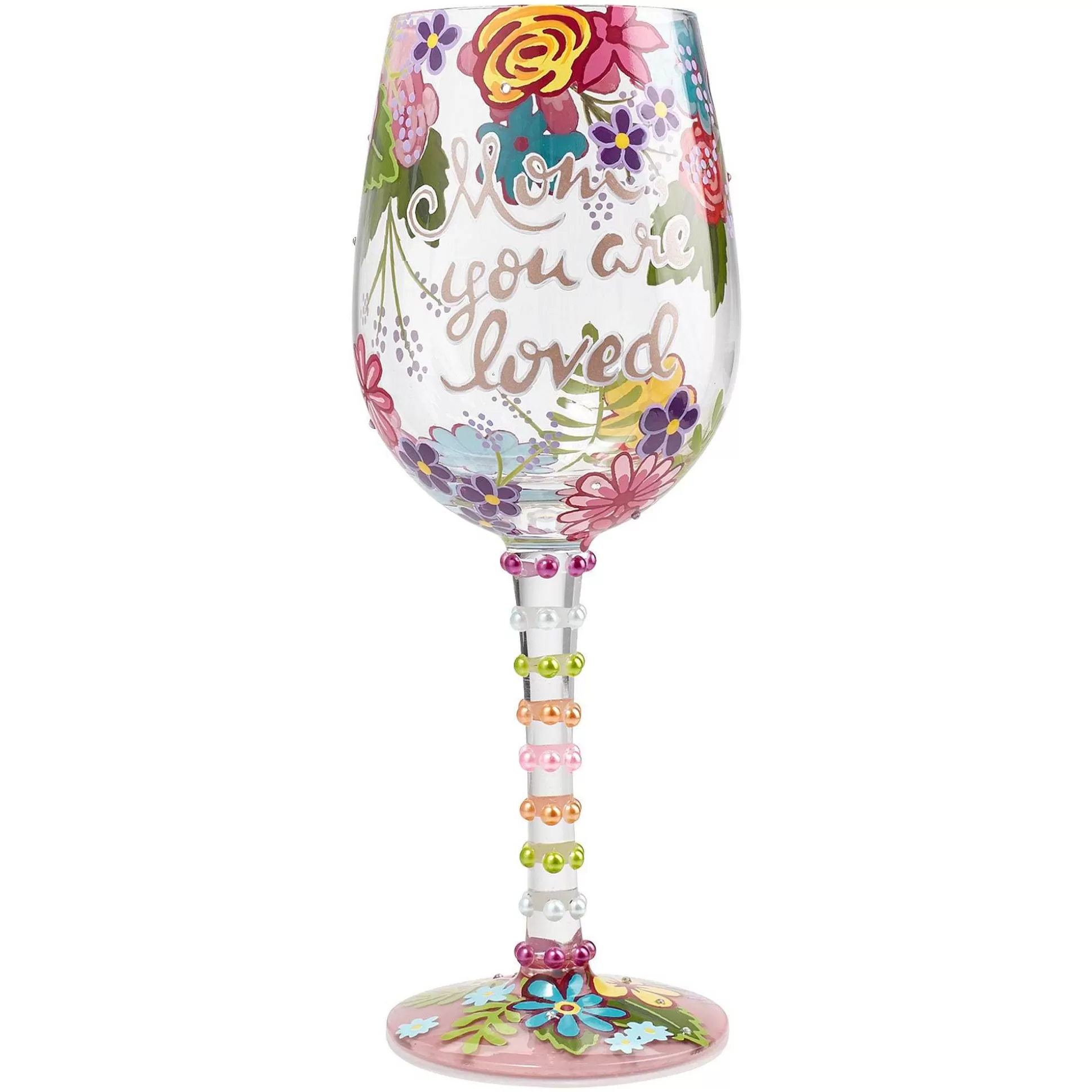 Clearance Enesco Gift Wine Glass Mom You Are Loved