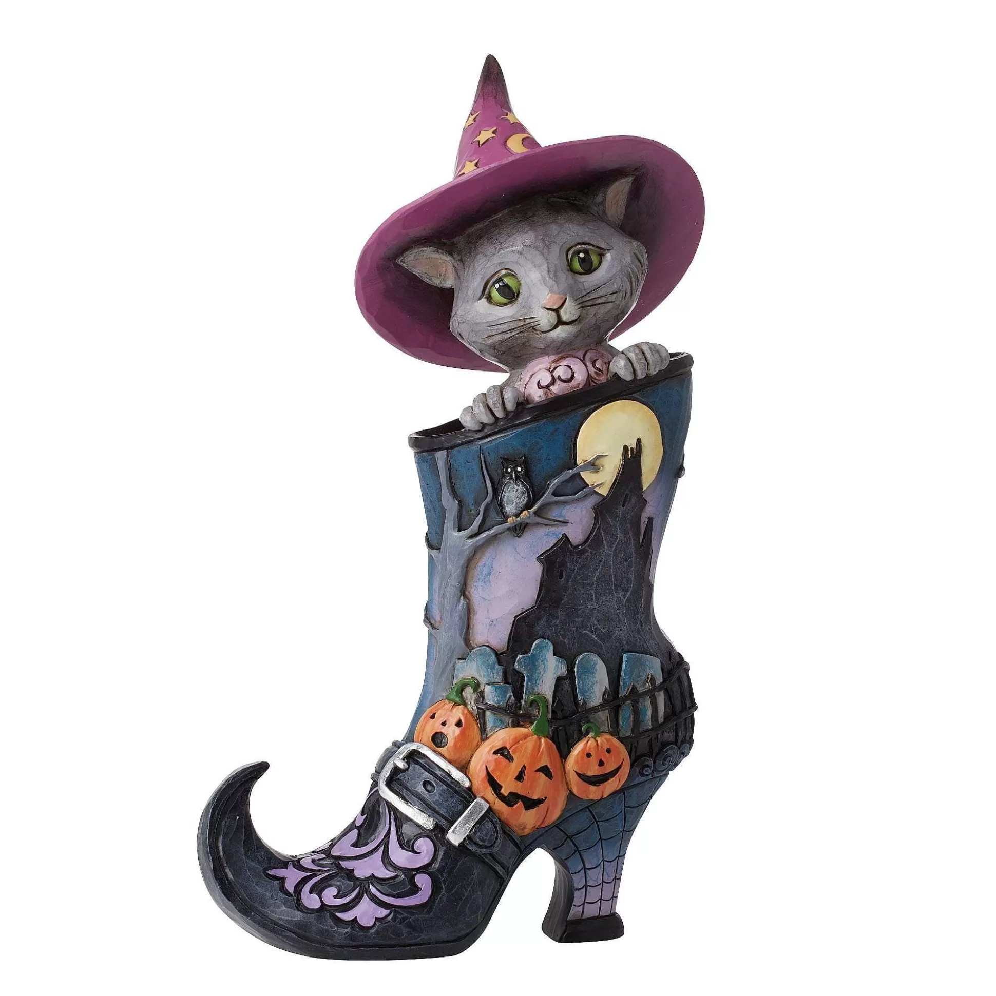 Clearance Enesco Gift Witch's Boot With Black Cat